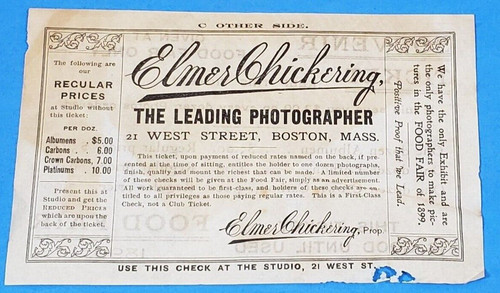 1899 elmer chickering - 1899, boston
